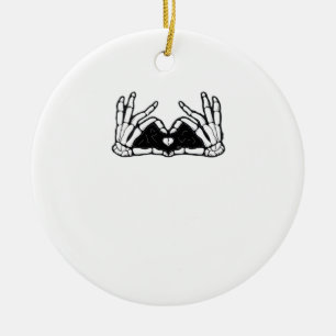 Adorno De Cerámica Skeleton Manda La Idea De Un Corazón