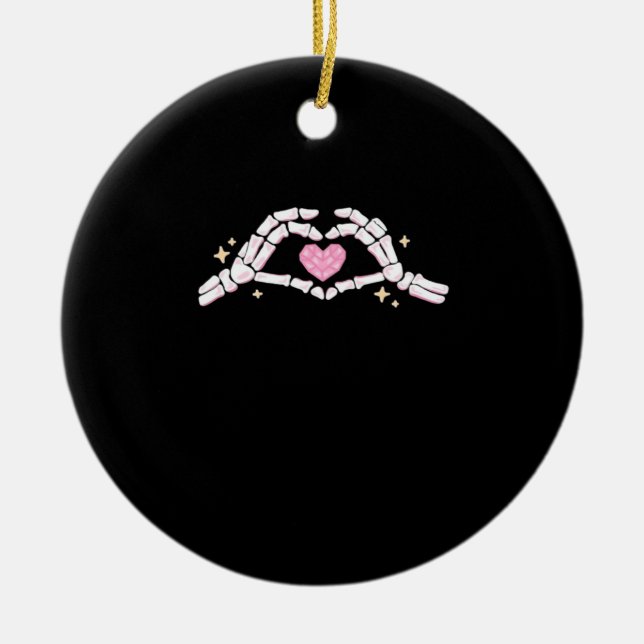 Adorno De Cerámica Skeleton Mands Heart Funny (Frente)