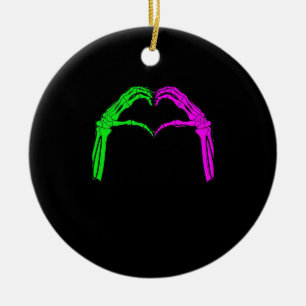 Adorno De Cerámica Skeleton manos Rótulo de corazón retro disfraz de 