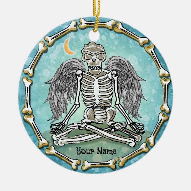 Adorno De Cerámica Skeleton Wings  (Frente)
