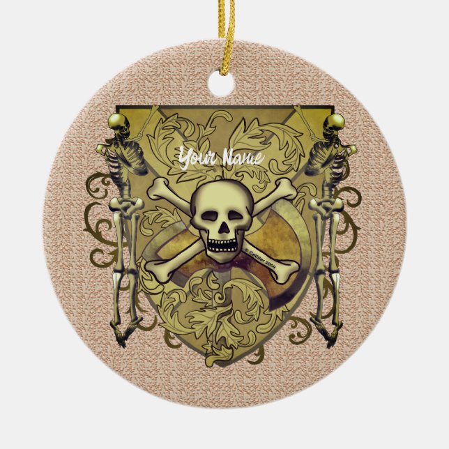 Adorno De Cerámica Skeletons Shield (Frente)