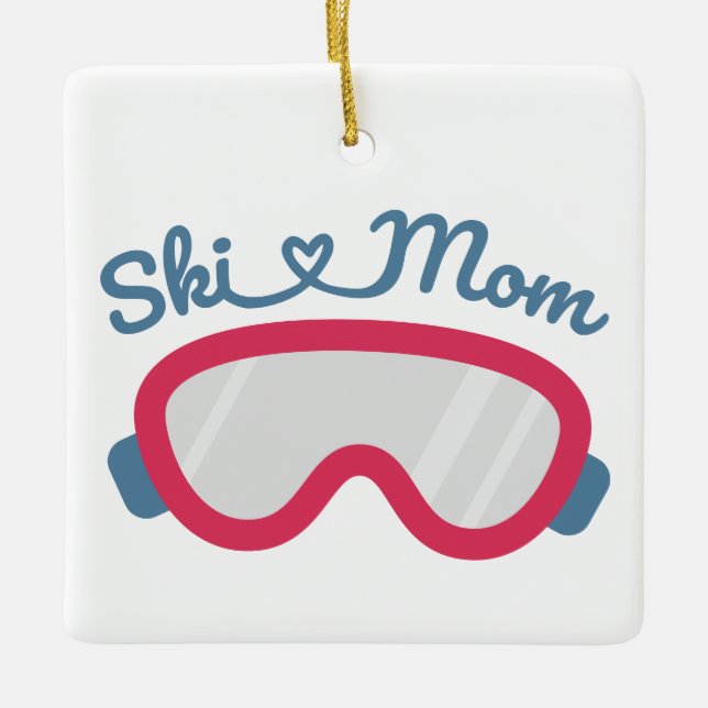 Adorno De Cerámica Ski Mom (Anverso)