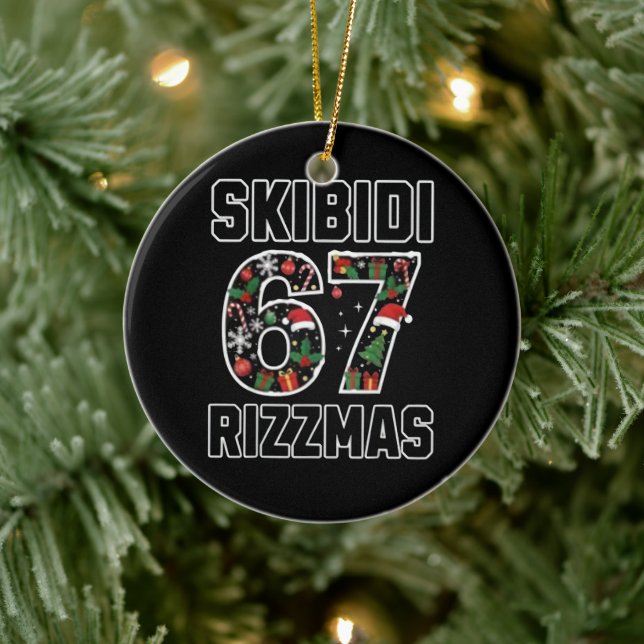 Adorno De Cerámica Skibidi Six Seven Rizzmas Funny Christmas 2025 Mem (Árbol)