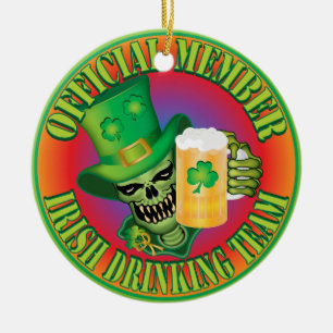 Adorno De Cerámica Skull del equipo de bebidas irlandés