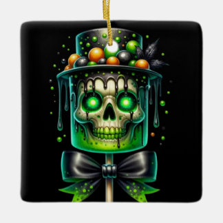 Adorno De Cerámica Skull Lolipop