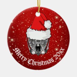 Adorno De Cerámica Skull MRI Santa hat "Navidades 20xx"  