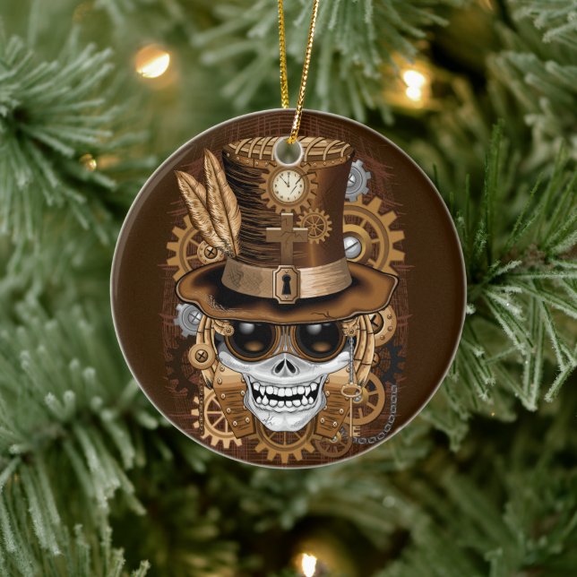 Adorno De Cerámica Skull Steampunk Voodoo Retro Machine (Árbol)