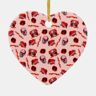 Adorno De Cerámica Skulls Valentine