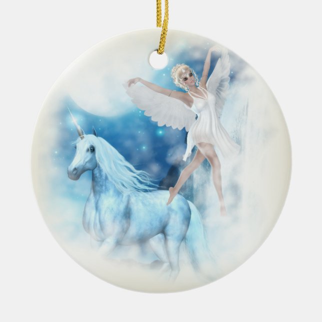 Adorno De Cerámica Sky Faerie Aspárrs y Unicorn Vignette (Frente)