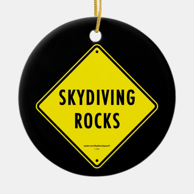 Adorno De Cerámica SKYDIVING OSCILA la señal de tráfico (Frente)