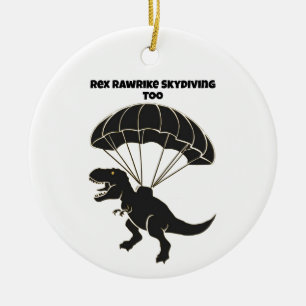 Adorno De Cerámica Skydiving T-rex