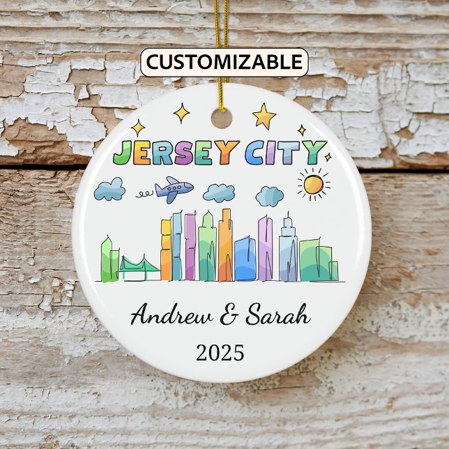 Adorno De Cerámica Skyline Personalizada Jersey City, Nueva Jersey (Subido por el creador)