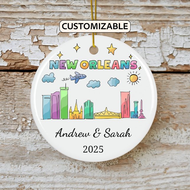 Adorno De Cerámica Skyline personalizada Nueva Orleans, Luisiana (Subido por el creador)