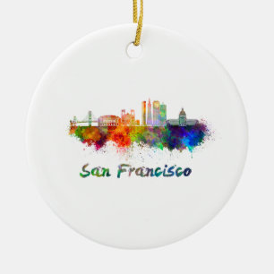 Adorno De Cerámica Skyline San Francisco V2 en copia acuática
