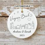 Adorno De Cerámica Skyline Virginia Beach, Virginia<br><div class="desc">Un recuerdo de viaje personalizado diseñado para celebrar su viaje inolvidable. Ya sea que vayas a trabajar, disfrutes de una escapada romántica, o que participes en un programa de intercambio escolar, este adorno conmemora un momento especial que siempre apreciarás y que quieres recordar en los próximos años. Celebra el año...</div>