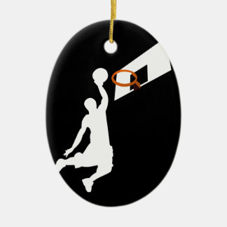 Adorno De Cerámica Slam Dunk Basketball Player - Silhouette blanca