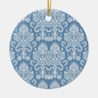 Adorno De Cerámica Slate Blue Victorian Damask