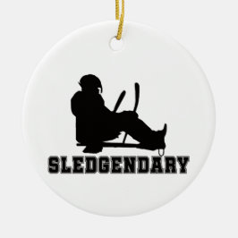 Adorno De Cerámica Sled Hockey Sledgendary