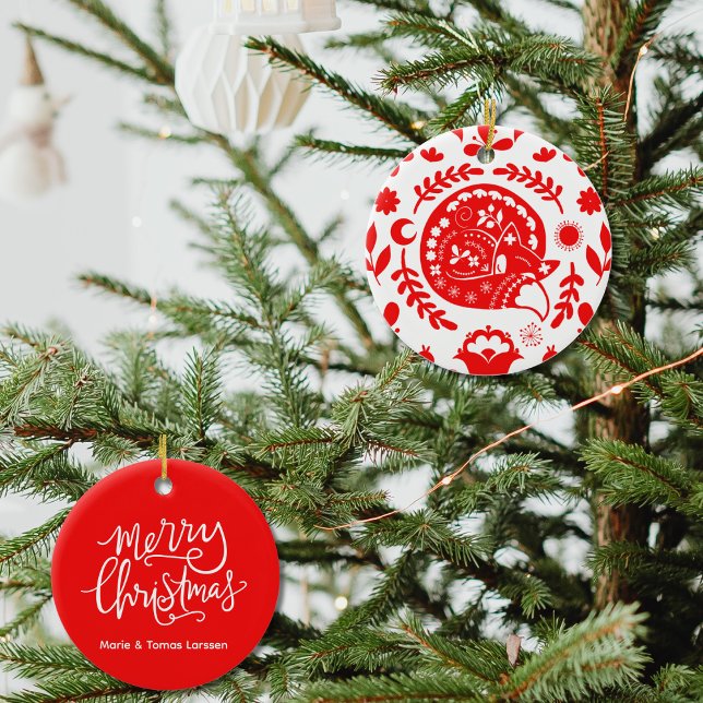 Adorno De Cerámica Sleeping Fox Folk Art Custom (Subido por el creador)