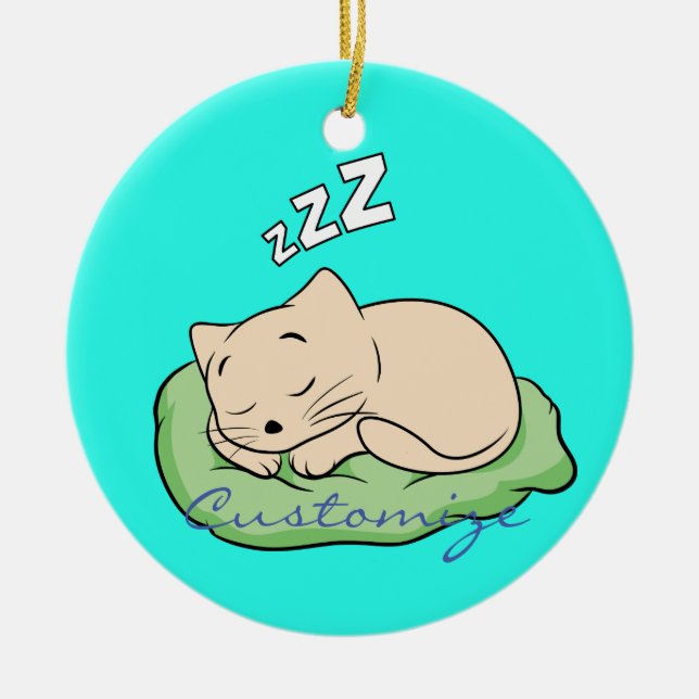 Adorno De Cerámica Sleeping Kitty Thunder_Cove (Frente)