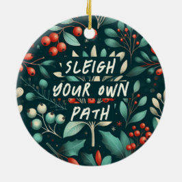 Adorno De Cerámica Sleigh Your Own Path Navidades