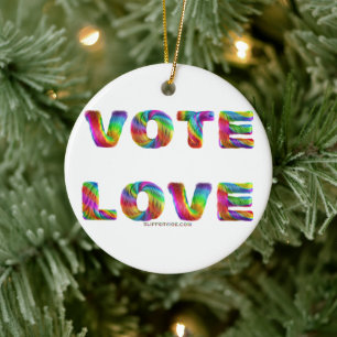 Adorno De Cerámica SlipperyJoe voto amor igualdad pelaje de colores d