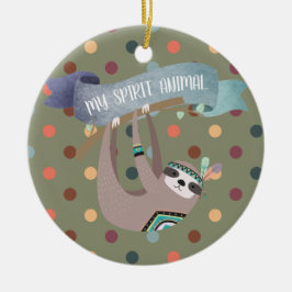 Adorno De Cerámica SLOTH es mi Animal espiritual - Regalo divertido -