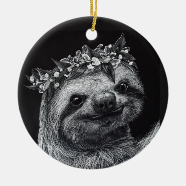 Adorno De Cerámica Sloth Princess (Frente)