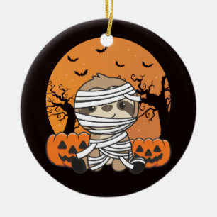 Adorno De Cerámica Slots de calabaza de la momia Feliz Cerámica de Ha