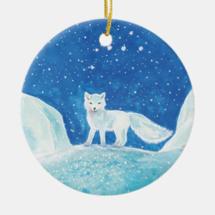 Adorno De Cerámica Small Arctic Fox (Vulpes lagopus) Illustration