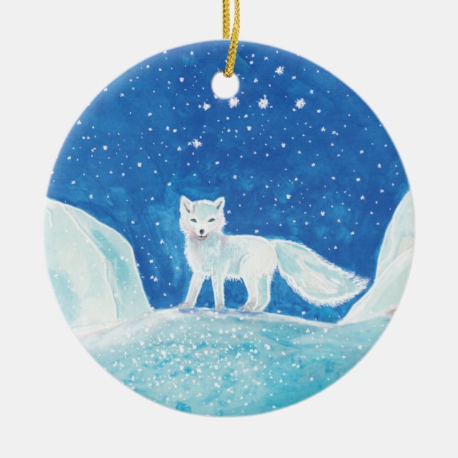 Adorno De Cerámica Small Arctic Fox (Vulpes lagopus) Illustration    (Frente)