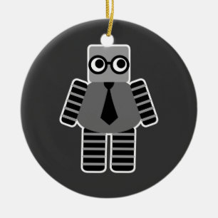 Adorno De Cerámica Smart Geek Robot