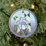 Adorno De Cerámica Smeraldo flower Ceramic Ornament<br><div class="desc">THE FLOWER of my Purple World : the Mythical Smeraldo Flower (with its very particular leaves... ) According to an old Italian legend, this imaginary flower symbolizes an unconfessed secret love because of the fear of being rejected. It's the subject of a song of my favorite global K-pop Group :...</div>