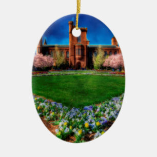 Adorno De Cerámica Smithsonian Castle Garden Cherry Blossoms