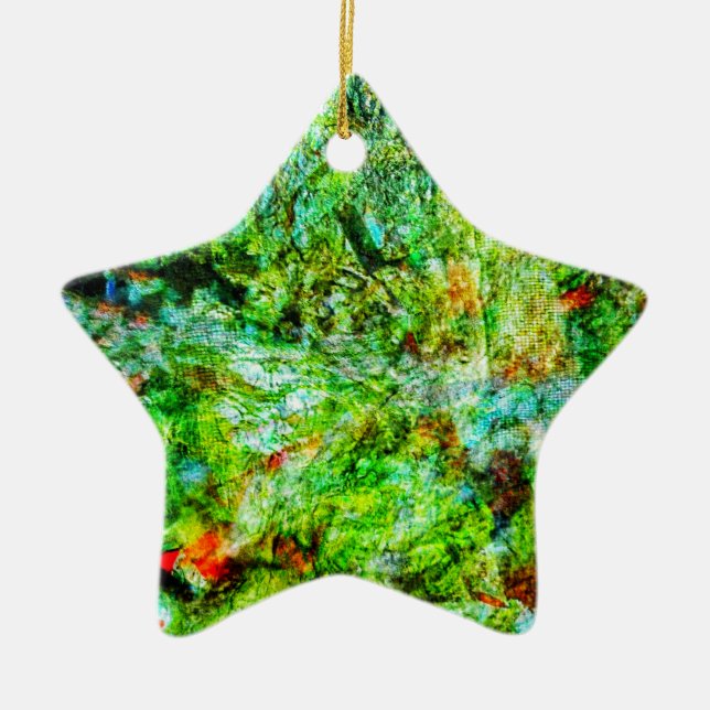 Adorno De Cerámica Smooth abstract ornament star,Yellow calming  (Frente)