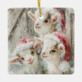 Adorno De Cerámica Snow Babies Christmas Goats 8 - YOUR PHOTO
