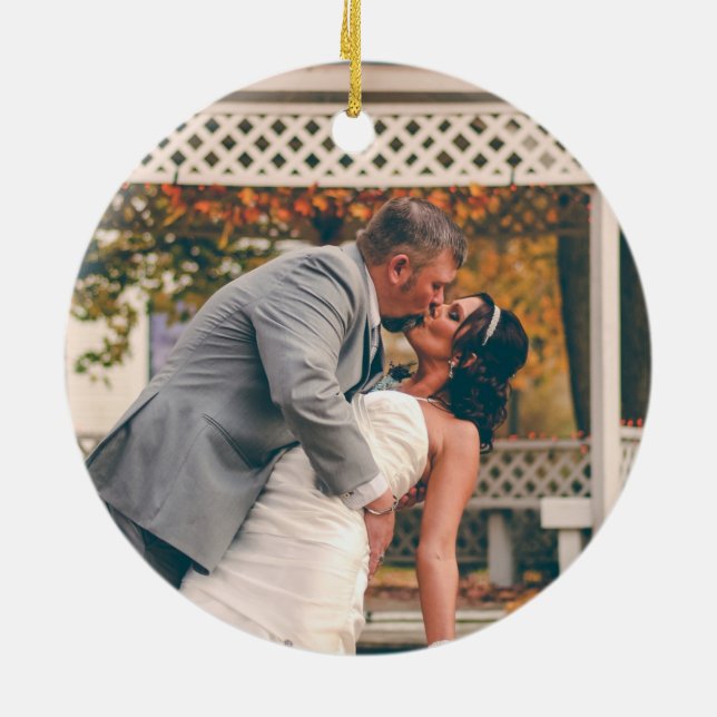 Adorno De Cerámica Snowberries - Nuestra primera Navidad, Sr. y Sra.  (Atrás)