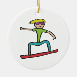 Adorno De Cerámica Snowboard
