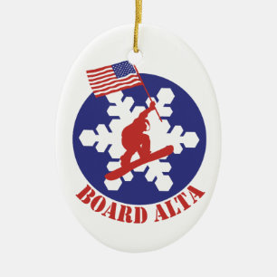 Adorno De Cerámica Snowboard Alta