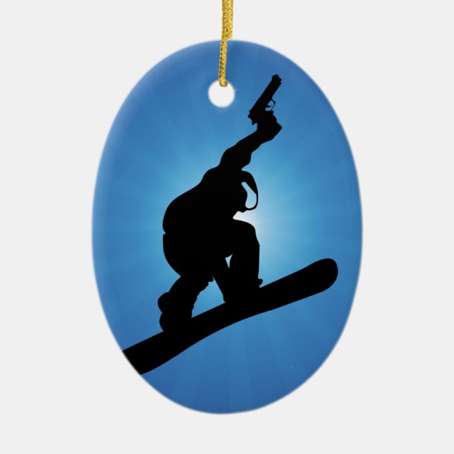 Adorno De Cerámica Snowboard Outlaw (Frente)