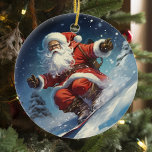 Adorno De Cerámica Snowboard Santa<br><div class="desc">Este diseño fue creado a través del arte digital y puede ser personalizado en el área que proporciona cambiando la foto y/o el texto. O puede personalizarse eligiendo la opción de hacer clic en el personalizar y borrar o cambiar el color del fondo, agregar texto, cambiar el color o estilo...</div>
