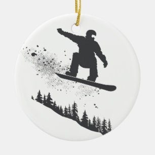 Adorno De Cerámica Snowboarder