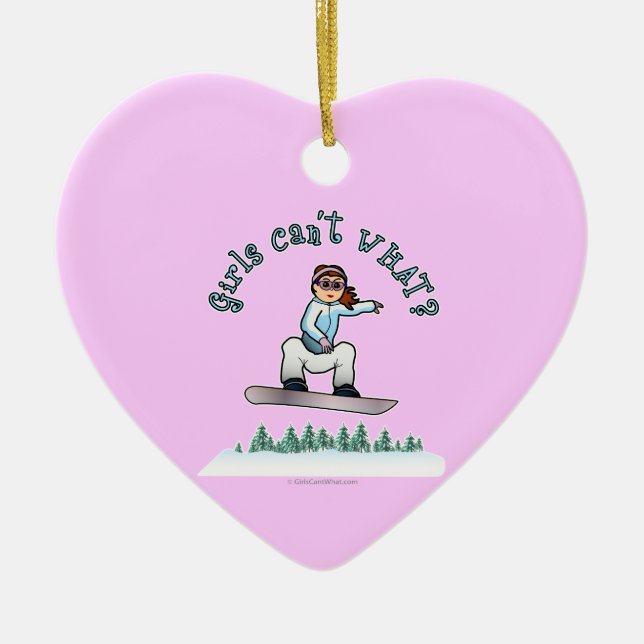 Adorno De Cerámica Snowboarder rojo (Frente)