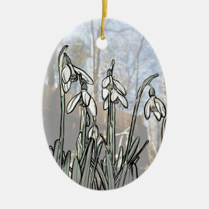 Adorno De Cerámica Snowdrops