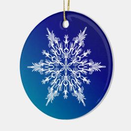 Adorno De Cerámica Snowflake en azul