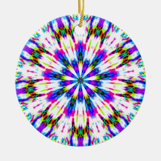 Adorno De Cerámica Snowflake Estrella púrpura (Frente)