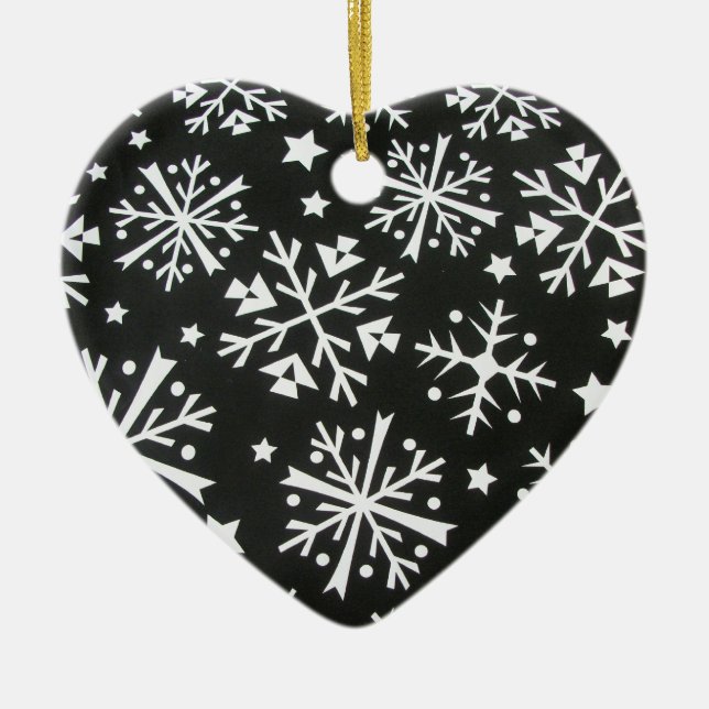 Adorno De Cerámica Snowflake Heart Ornament (Frente)