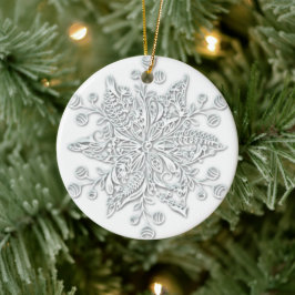 Adorno De Cerámica Snowflake Swirl