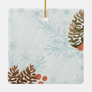 Adorno De Cerámica Snowflakes and Pine Cones