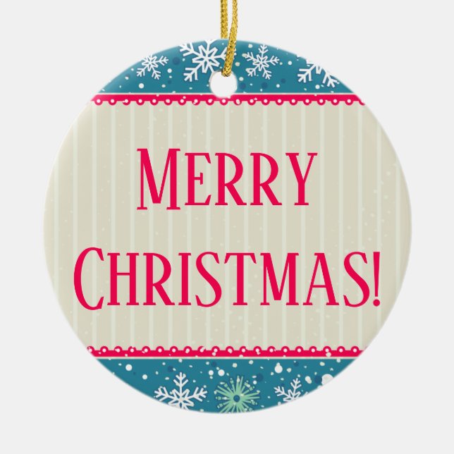 Adorno De Cerámica Snowflakes Ornamnet (Frente)